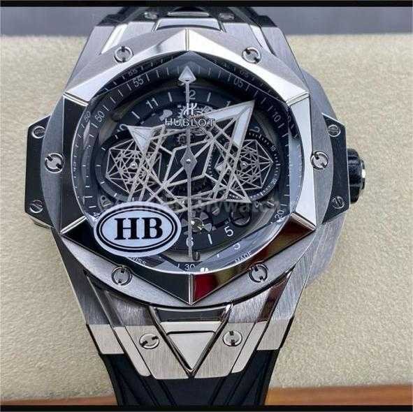 HB Factory Hublot Big Bang Sang Bleu 418.NX.1107.RX.MXM19 45mm Titanium Black Rubber Strap Skeletonized Black Dial