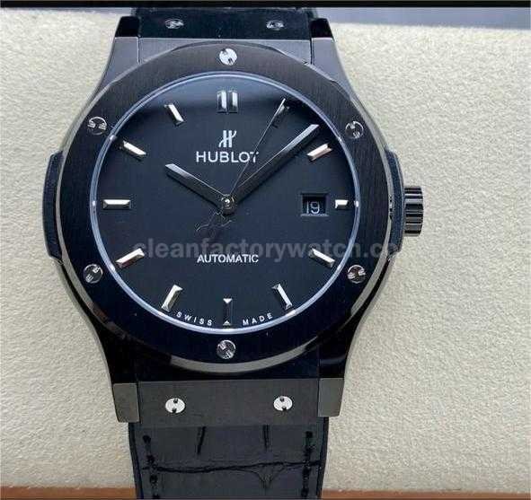 HB Factory Hublot Classic Fusion 542.CM.1171.RX 42mm Steel Leather Strap Black Dial (2)
