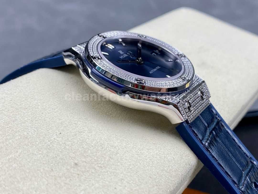 HB Factory Hublot Classic Fusion 565.NX.7170.LR 38mm DiamondSteel Leather Strap Blue Dial (3)