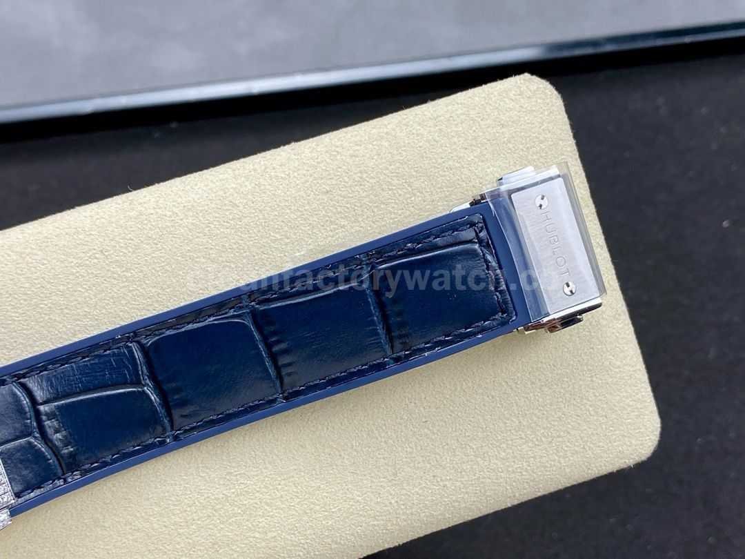 HB Factory Hublot Classic Fusion 565.NX.7170.LR 38mm DiamondSteel Leather Strap Blue Dial (5)
