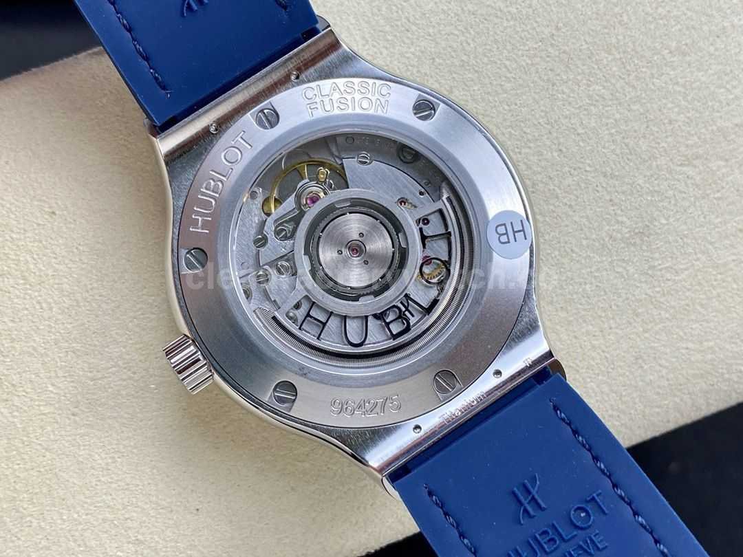 HB Factory Hublot Classic Fusion 565.NX.7170.LR 38mm DiamondSteel Leather Strap Blue Dial (7)