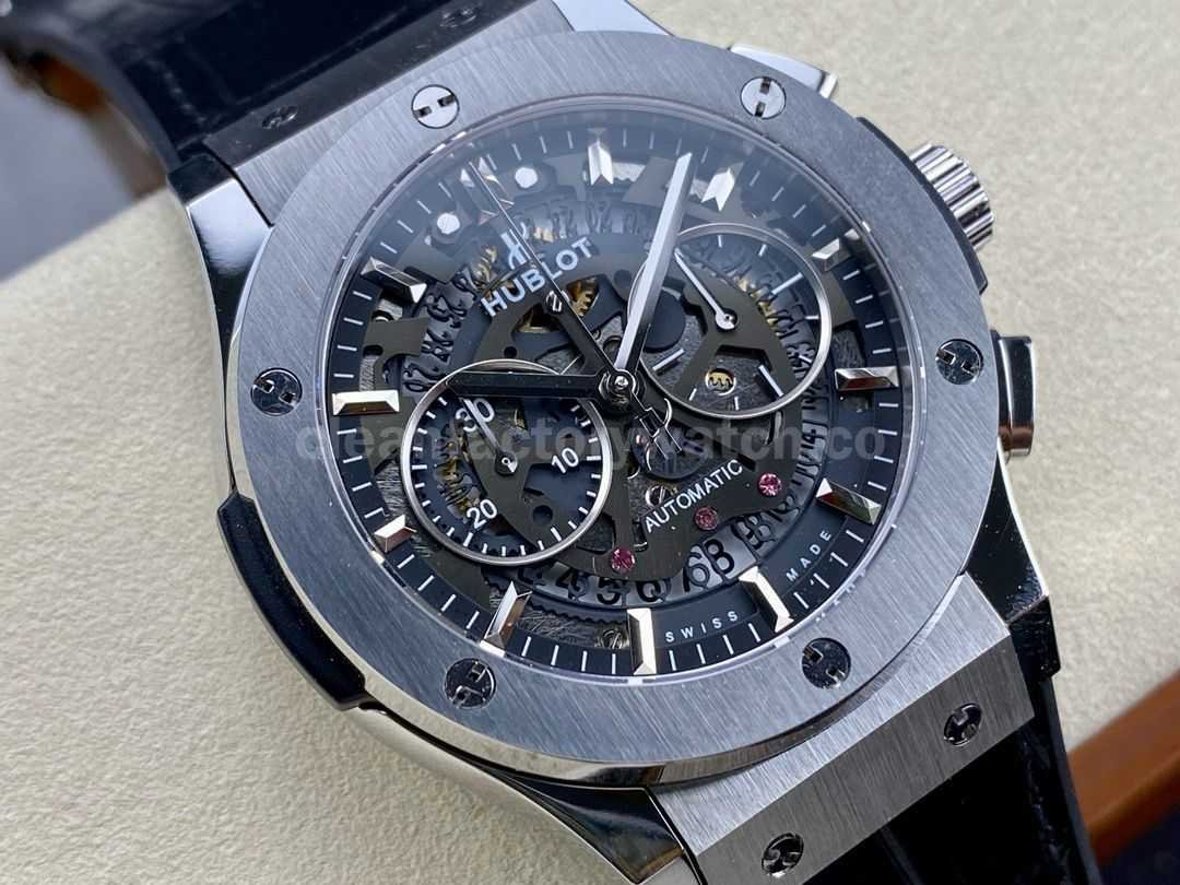 HB Factory Hublot Classic Fusion Aerofusion 525.NX.0170.RX 45mm Steel Rubber Strap Skel (9)