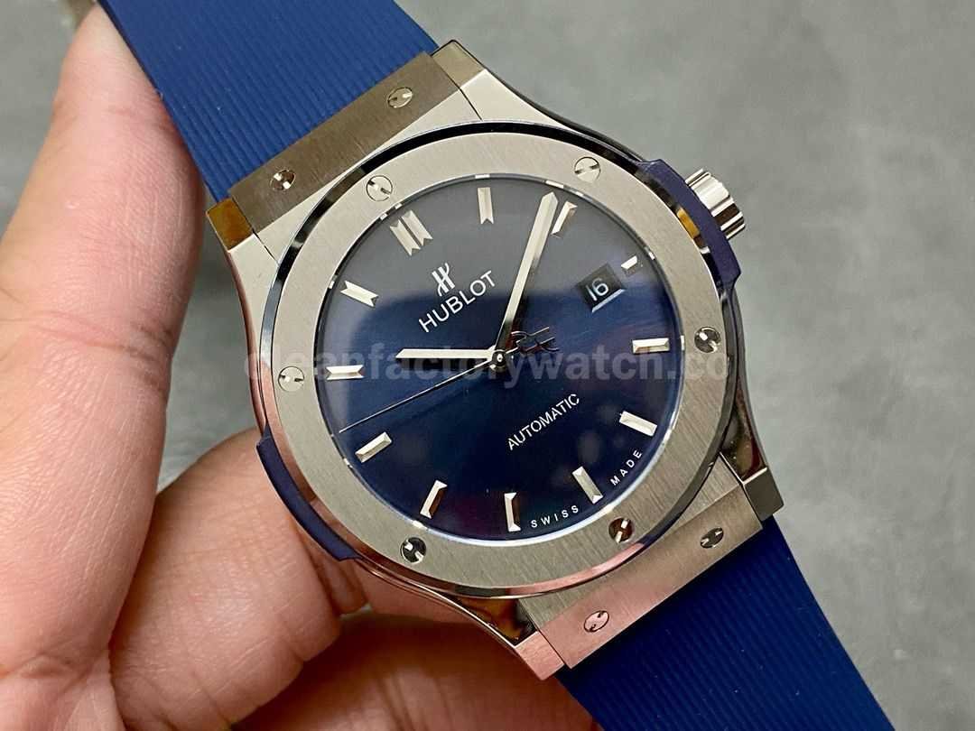 HB Factory Hublot Classic Fusion Blue 542.NX.7170.RX 42mm Rubber Strap Blue Dial (8)