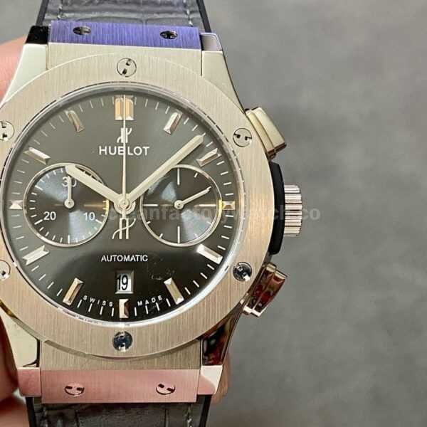 HB Factory Hublot Classic Fusion Racing Grey 521.NX.7071.LR 45mm Leather Strap Grey Dial