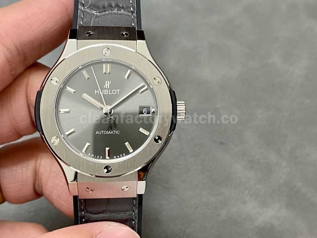HB Factory Hublot Classic Fusion Racing Grey 565.NX.7071.LR 38mm Leather Strap Grey Dial (