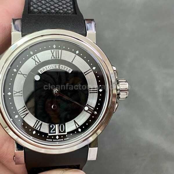 HG Factory Breguet Marine 5817ST925V8 39mm Steel Rubber Strap Black Dial