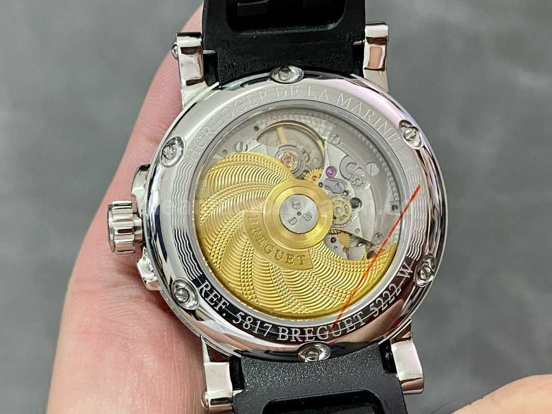 HG Factory Breguet Marine 5817ST925V8 39mm Steel Rubber Strap Black Dial (7)
