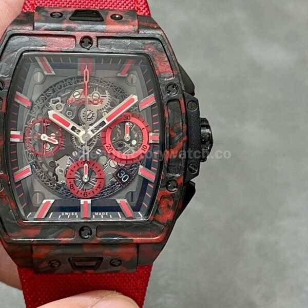 HUB Factory Hublot Spirit Of Big Bang Limited Edition 642.QV.0113.NR.CNY21 42mm Carbon Fiber Canvas Strap Skeletonized Dial