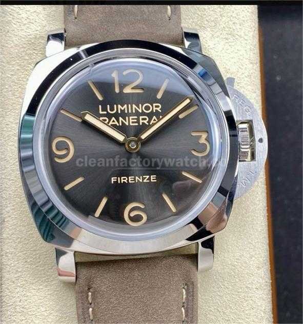 HW Factory Panerai Luminor 1950 PAM605 47mm Steel Leather Strap Arabic Numerals Grey Dial (2)