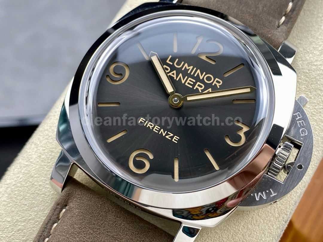 HW Factory Panerai Luminor 1950 PAM605 47mm Steel Leather Strap Arabic Numerals Grey Dial (3)