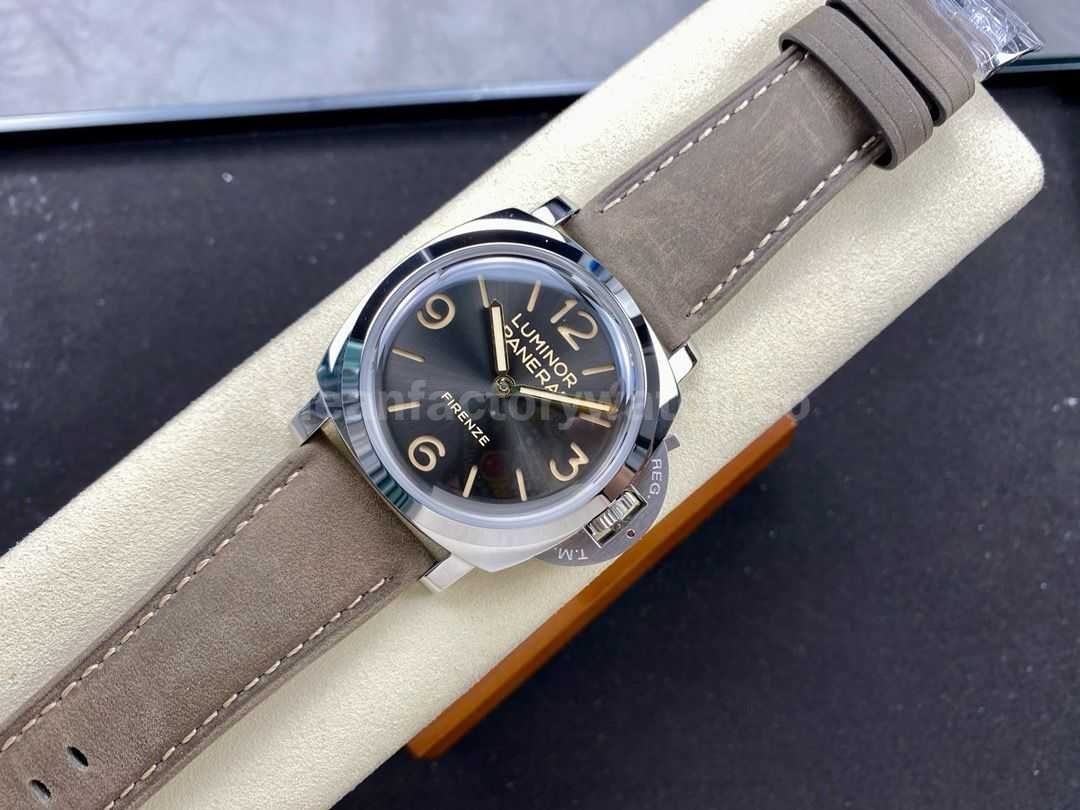 HW Factory Panerai Luminor 1950 PAM605 47mm Steel Leather Strap Arabic Numerals Grey Dial (4)