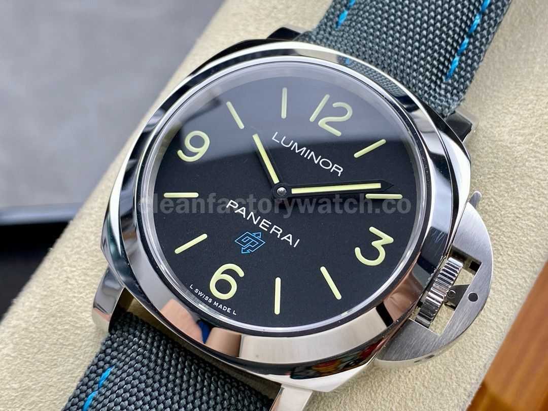 HW Factory Panerai Luminor Base Logo PAM00774 44mm Steel Textile Strap Black Dial (6)