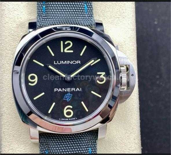 HW Factory Panerai Luminor Base Logo PAM00774 44mm Steel Textile Strap Black Dial (9)