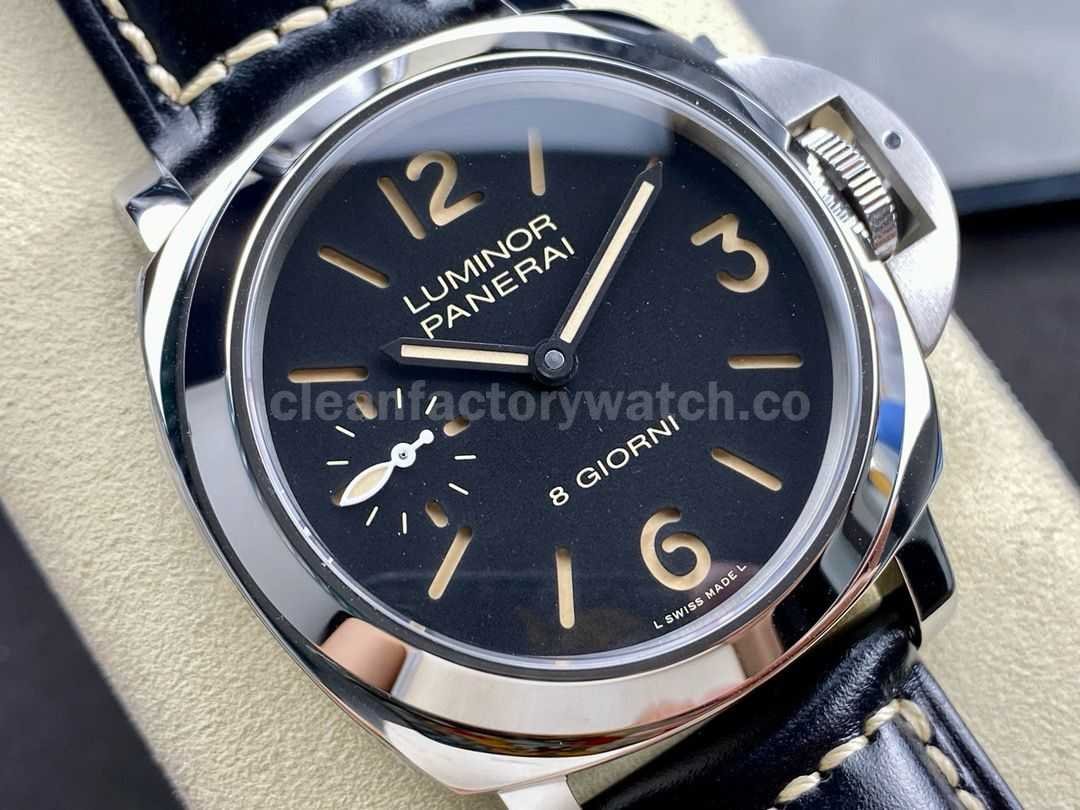 HW Factory Panerai Luminor PAM 00915 44mm Steel Leather Strap Arabic Numerals Black Dial (2)