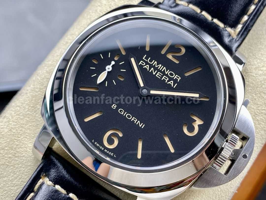 HW Factory Panerai Luminor PAM 00915 44mm Steel Leather Strap Arabic Numerals Black Dial (6)