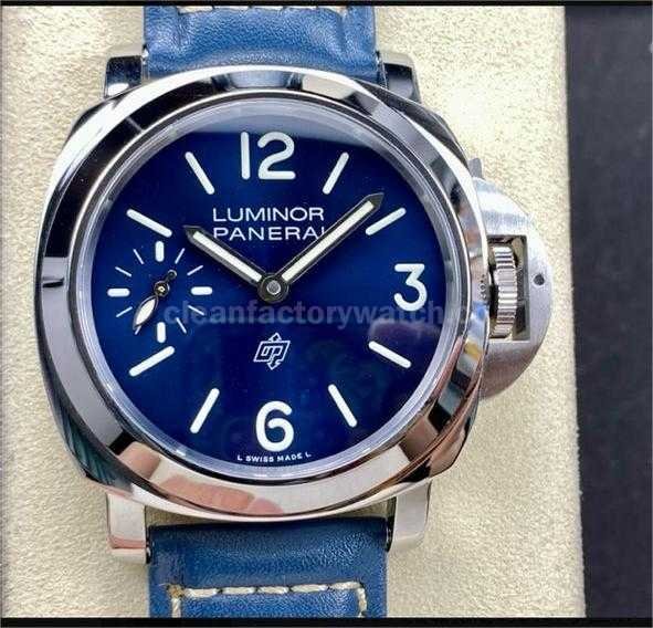 HW Factory Panerai Luminor PAM1085 44mm Steel Leather Strap Arabic Numerals Blue Dial