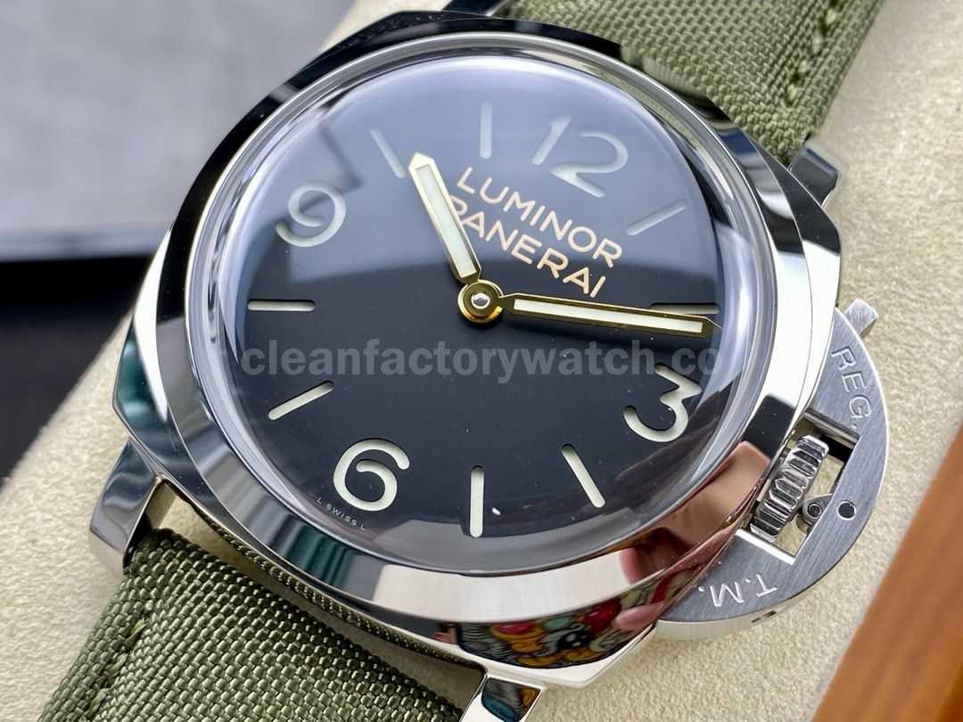 HW Factory Panerai Lumnior 1950 PAM606 47mm Steel Leather Strap Arabic Numerals Black Dial (5)