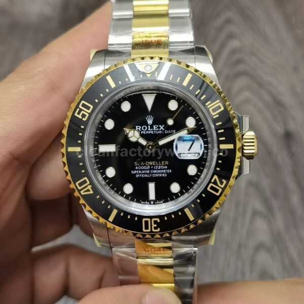 JVS Factory Rolex Sea-Dweller 126603 43mm Half Yellow Gold 904L Black Dial