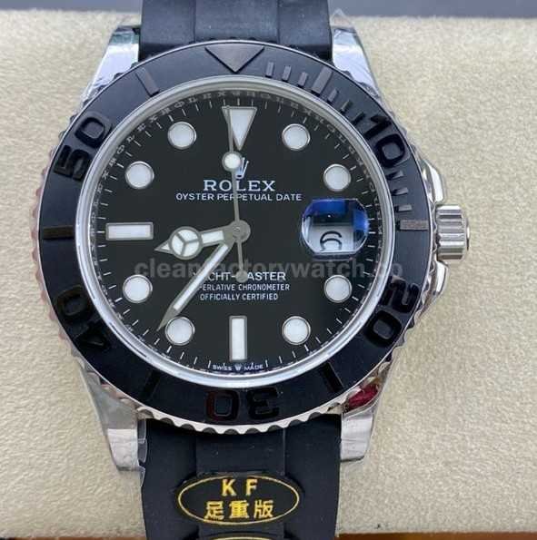 KF Factory Rolex Yacht-Master 42 226659 42mm White Gold Rubber Strap Black Dial