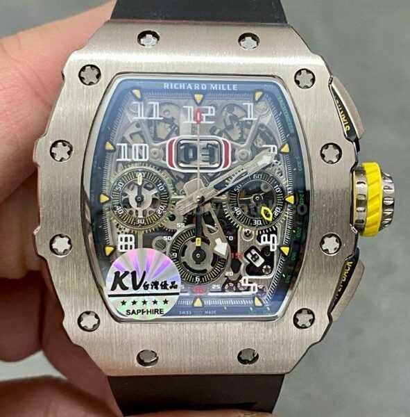 KV Factory Richard Mille RM011-03 44.5mm Titanium Rubber Strap Arabic Numerals Skeletonized Dial