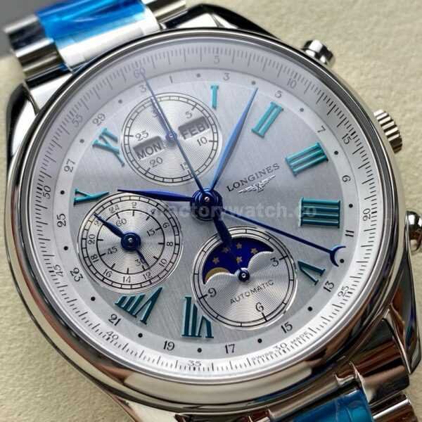 LGS Factory Longines Master Collection L2.673.4.71.6 Moonphase 40mm Full Steel Roman Numerals Silver Dial