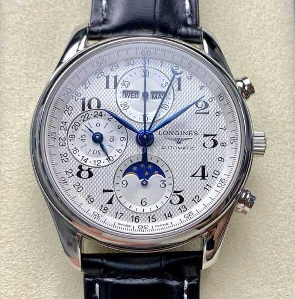 LGS Factory Longines Master Collection L2.773.4.78.3 Moonphase Steel Leather Strap Arabic Numerals Silver Dial