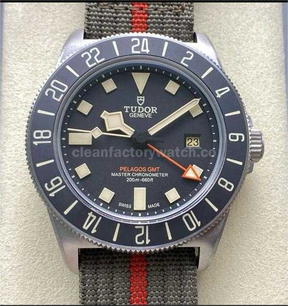 M+ Factory Tudor Pelagos FXD GMT M2542G247NU 0002 42mm Titanium Brown Textile Strap Black Dial (2)