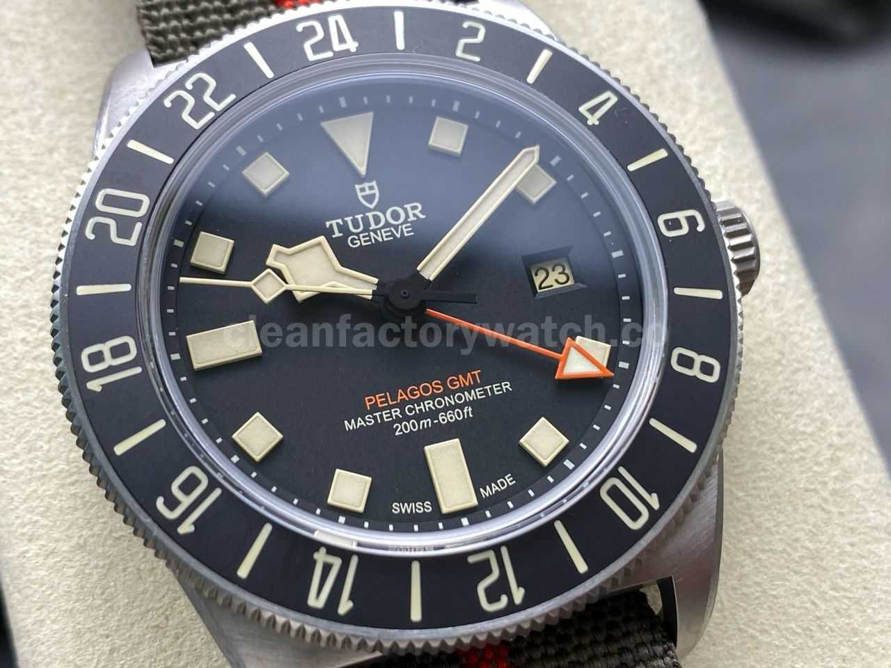 M+ Factory Tudor Pelagos FXD GMT M2542G247NU 0002 42mm Titanium Brown Textile Strap Black Dial (6)