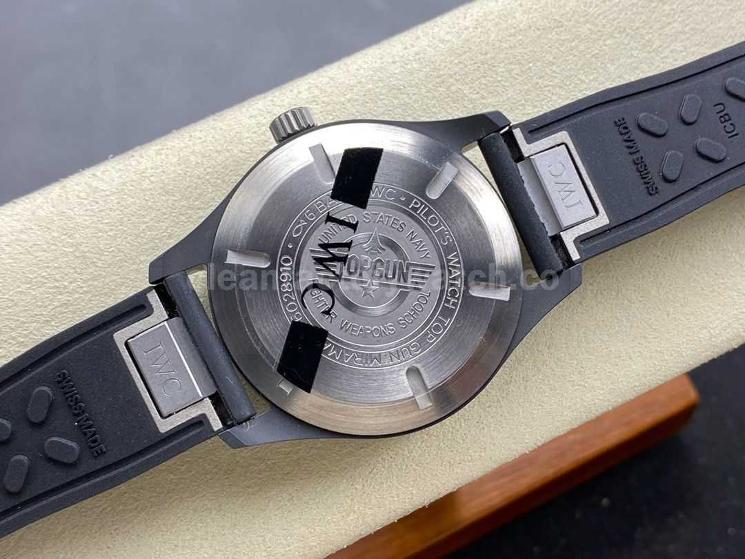 M+Factory IWC Pilot Top Gun IW324711 41mm Ceramic Rubber Strap Arabic Numerals Black Dial (5)