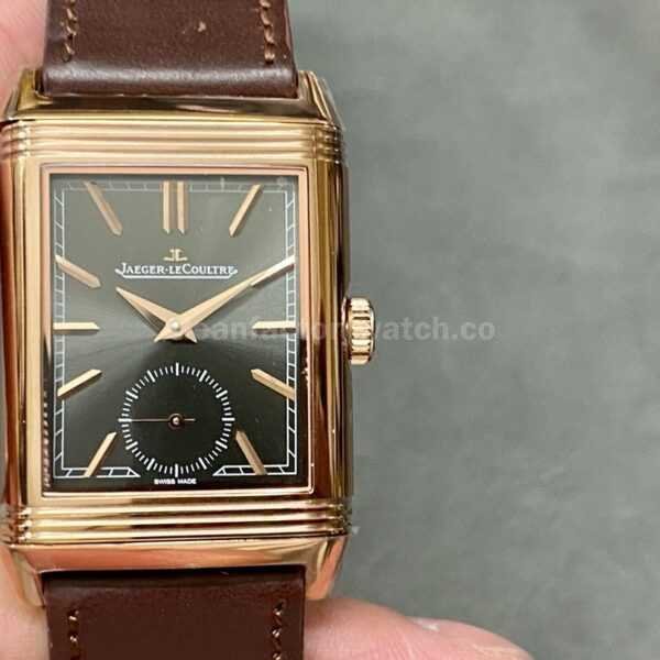 MG Factory Jaeger-LeCoultre Reverso Double-Sided Dual Time Zone Q396245J 29mm Rose Gold Leather Strap Grey Dial