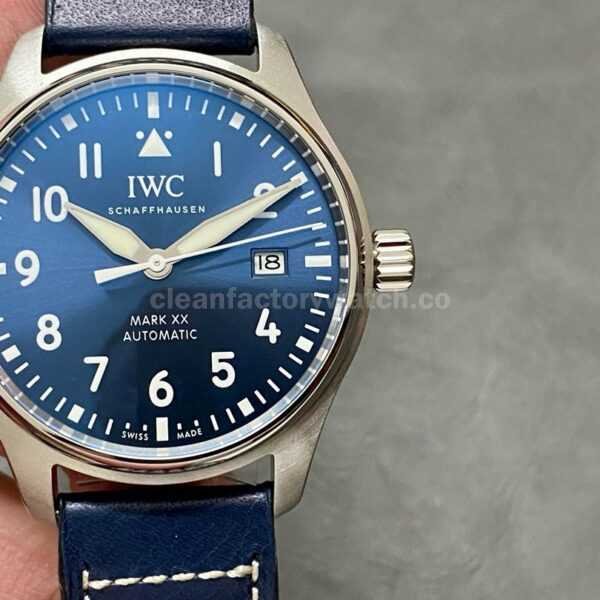 MKS Factory IWC Pilot Mark XX IW328203 40mm Steel Leather Strap Arabic Numerals Blue Dial