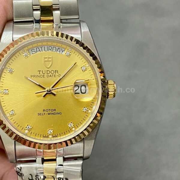 MKS Factory Tudor Date-Day 76213-0011 35mm Half Gold Diamond Gold Dial