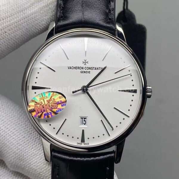 MKS Factory Vacheron Constantin Patrimony 85180/000G-9230 40mm Steel Leather Strap White Dial