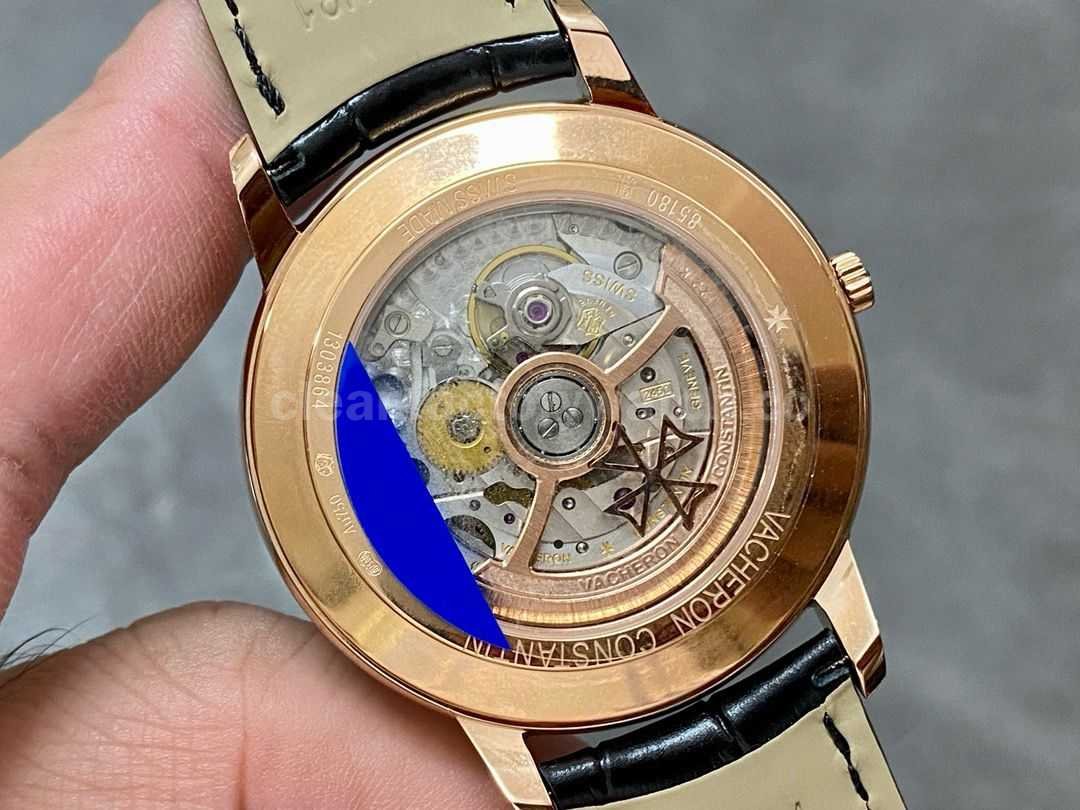 MKS Factory Vacheron Constantin Patrimony 85180000R B515 40mm Rose Gold Leather Strap Blue Dial (1)