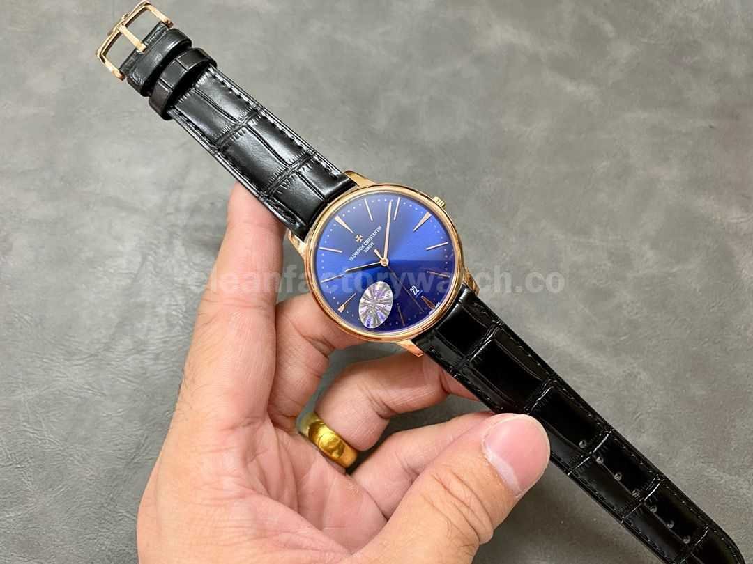 MKS Factory Vacheron Constantin Patrimony 85180000R B515 40mm Rose Gold Leather Strap Blue Dial ( (4)