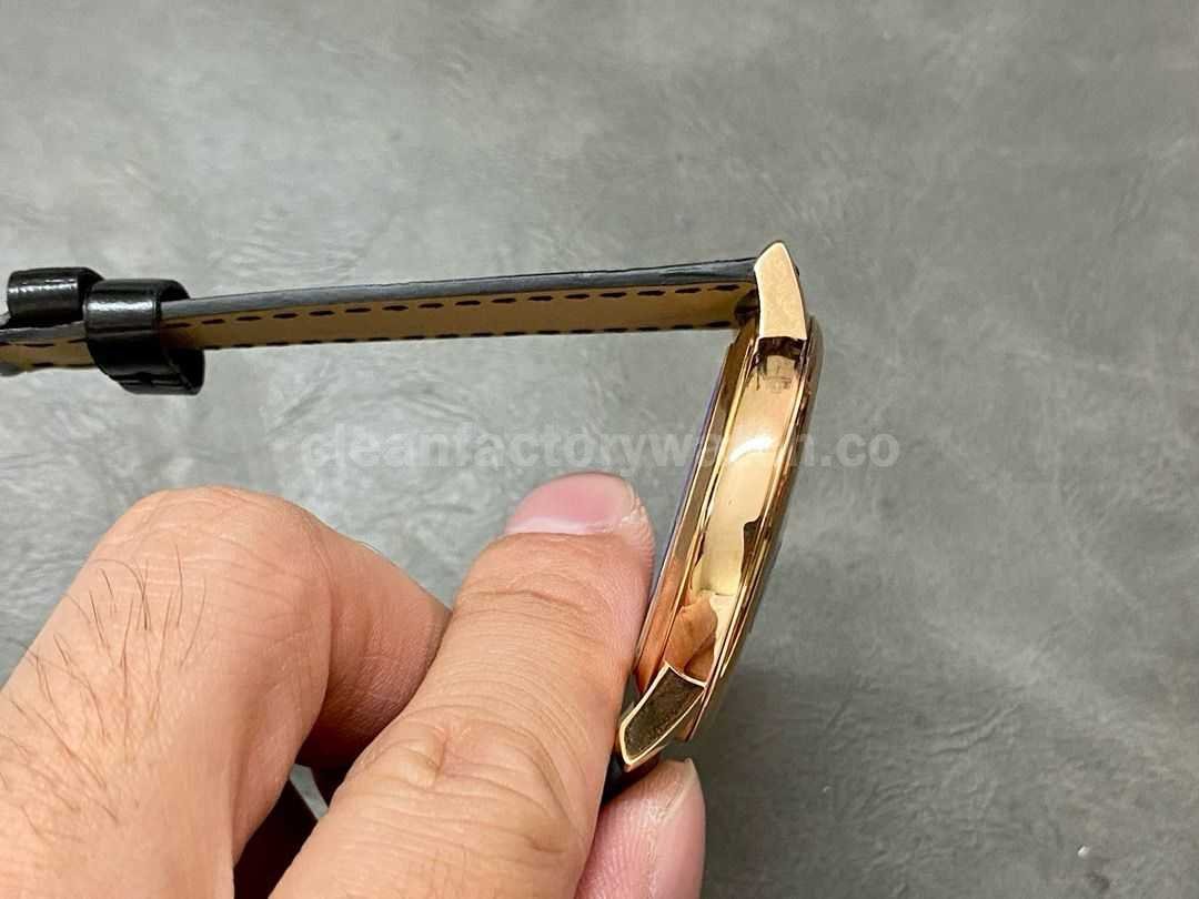 MKS Factory Vacheron Constantin Patrimony 85180000R B515 40mm Rose Gold Leather Strap Blue Dial ( (6)