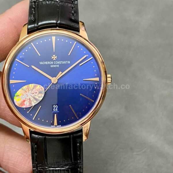 MKS Factory Vacheron Constantin Patrimony 85180/000R-B515 40mm Rose Gold Leather Strap Blue Dial