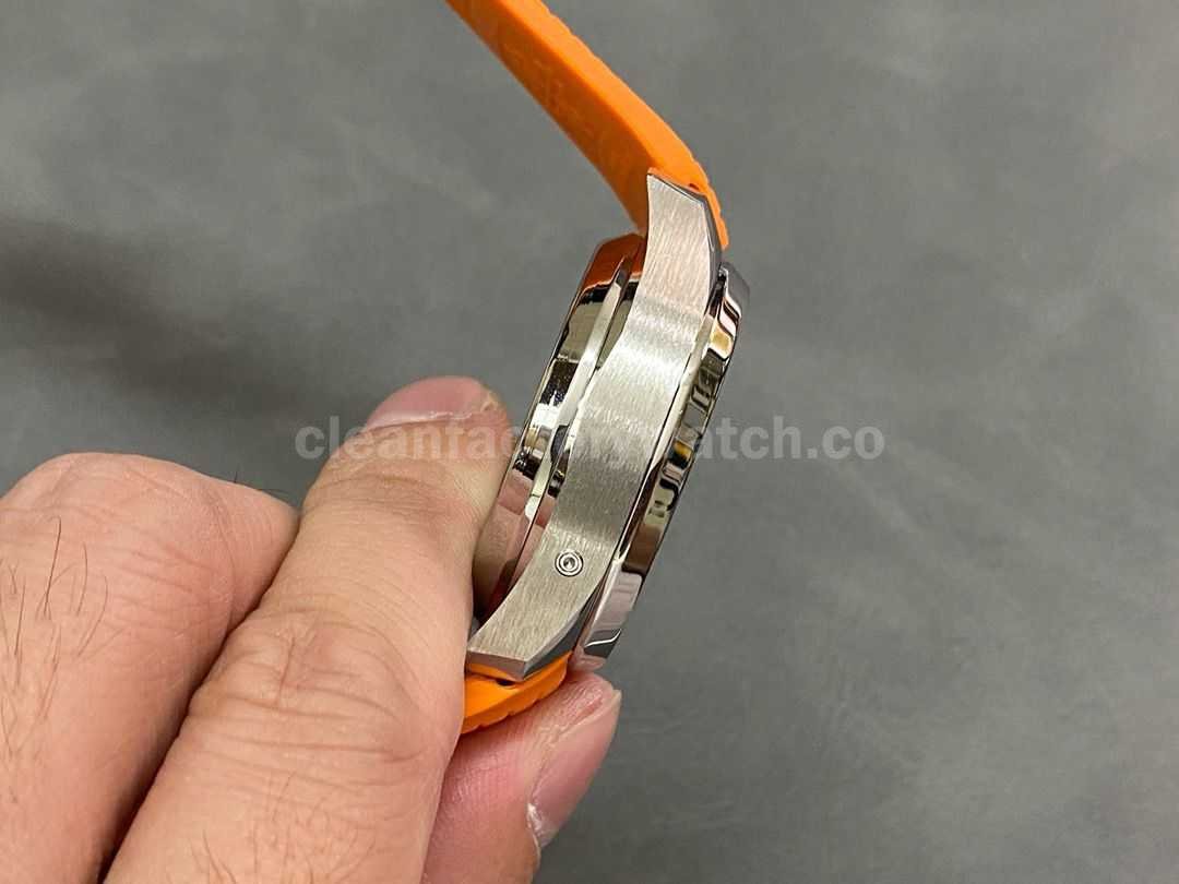 MMA Factory Patek Philippe Aquanaut 42.2mm 5968A 001 Orange Rubber Strap Black Dial (5)