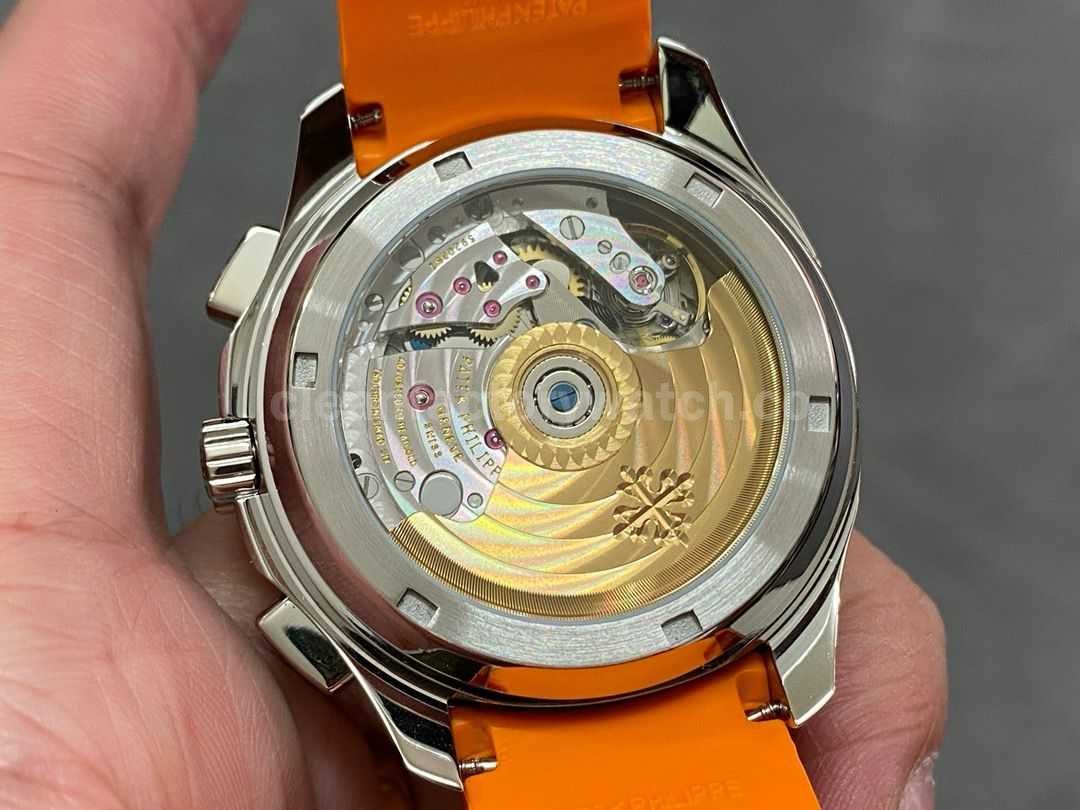 MMA Factory Patek Philippe Aquanaut 42.2mm 5968A 001 Orange Rubber Strap Black Dial (7)