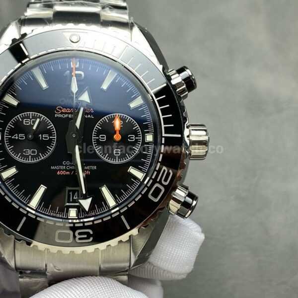 M+S Factory Omega Seamaster Planet Ocean Chronograph 215.30.46.51.01.001 45mm Full Steel Black Dial