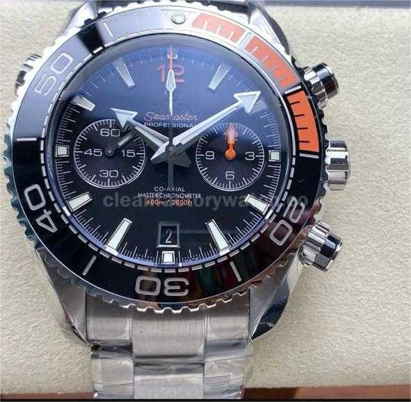 M+S Factory Omega Seamaster Planet Ocean Chronograph 215.30.46.51.01.002 45mm Full Steel Black Dial