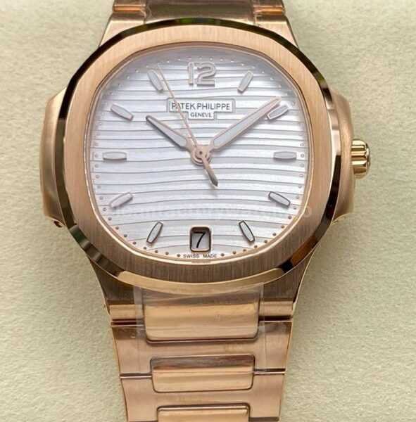 MS Factory Patek Philippe Nautilus 7118/1R-001 35.2mm Full Rose Gold White Dial