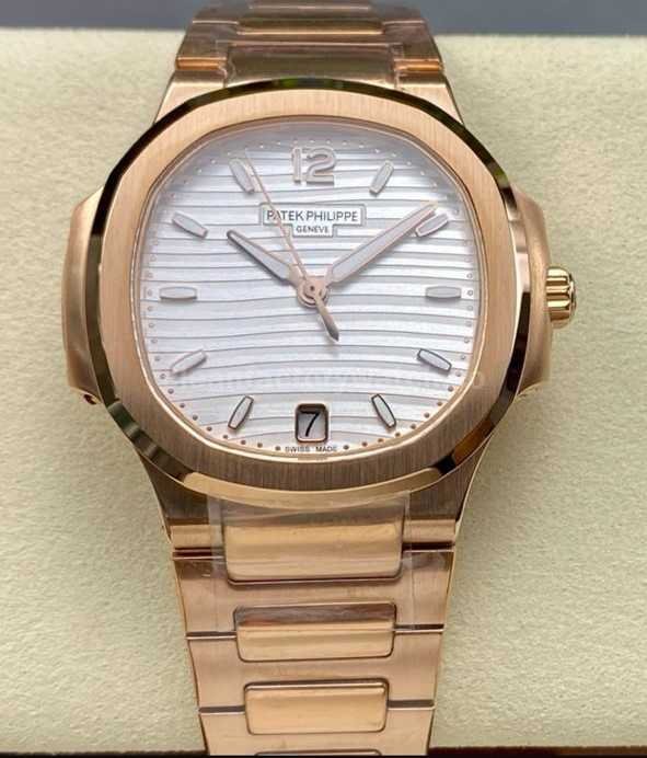 MS Factory Patek Philippe Nautilus 71181R 001 35.2mm Full Rose Gold White Dial (6)