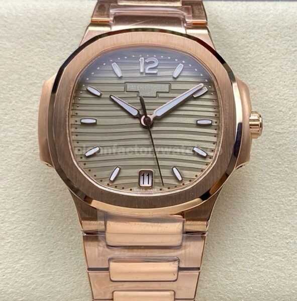 MS Factory Patek Philippe Nautilus 7118/1R 35.2mm Gold Gold Dial