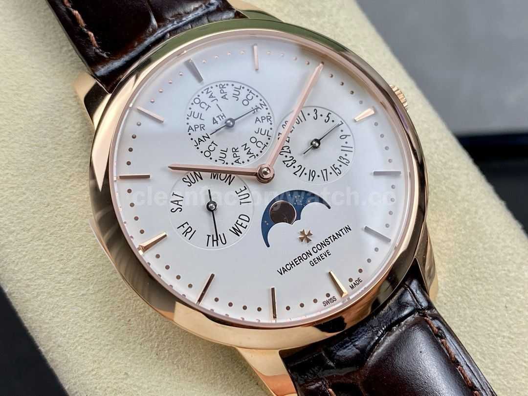 MX Factory Vacheron Constantin Patrimony 43175000R 9687 41mm Rose Gold Leather Strap Silver Dial (