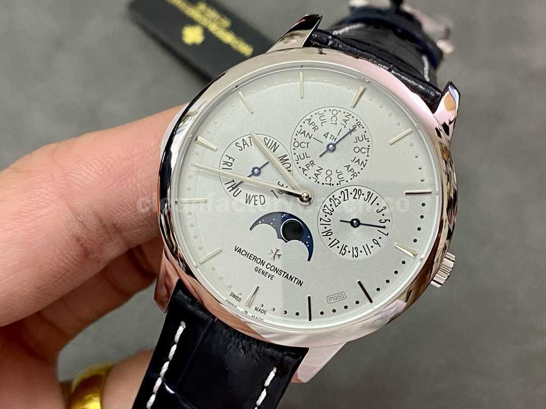MX Factory Vacheron Constantin Patrimony 43175000p B190 41mm Steel Leather Strap Silver Dial (1)