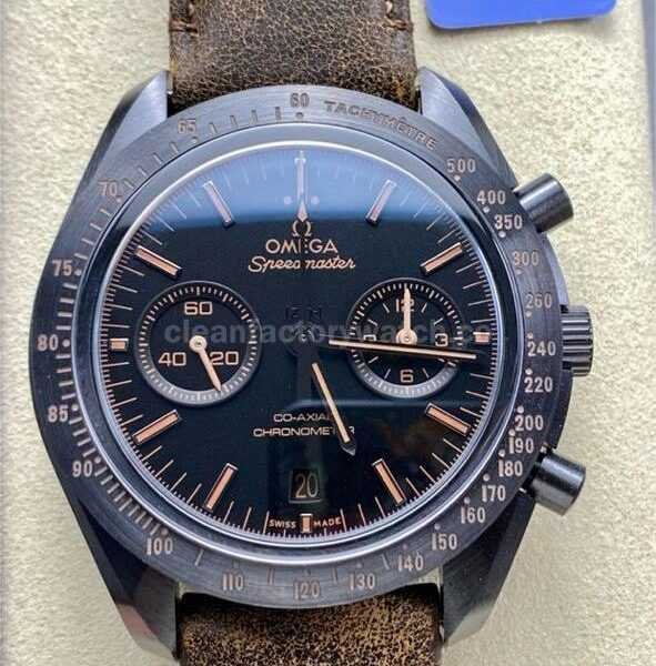 N1 Factory Omega Speedmaster Dark Side Of The Moon 311.92.44.51.01.006 44.25mm Ceramic Leather Strap Black Dial