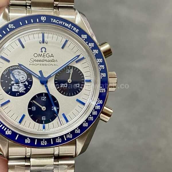 N1 Factory Omega Speedmaster Silver Snoopy Award 50th Anniversary 310.32.42.50.02.001 42mm Full Steel Line Strap White Dial