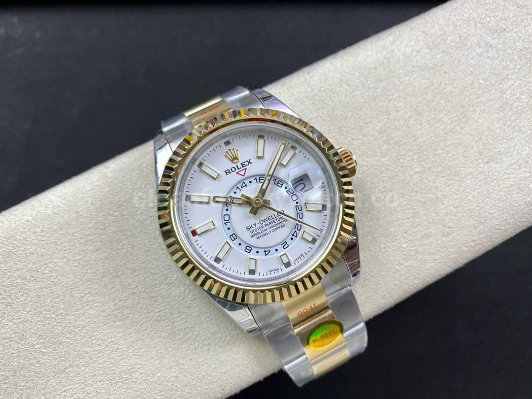 Noob Factory Rolex Sky Dweller 336933 0005 42mm Half Yellow Gold White Dial (4)
