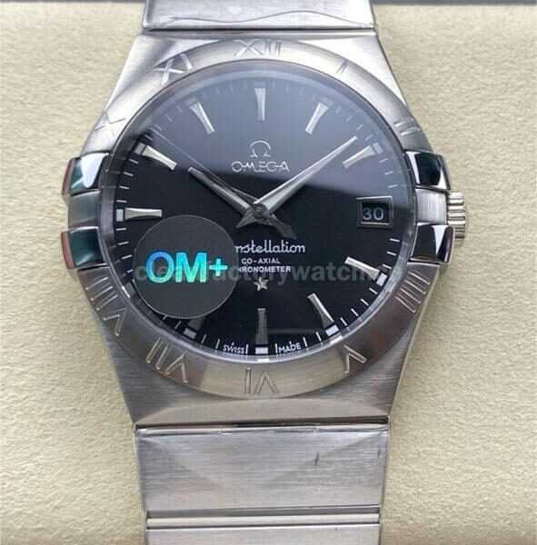 OM+ Factory Omega Constellation Men 123.10.38.21.01.001 38mm Full Steel Black Dial